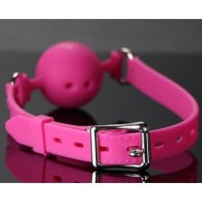 Дышащий кляп-шар из силикона Pink L