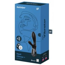 Анальный смарт-вибратор с подогревом и стимулятором промежности Satisfyer Heat Climax+