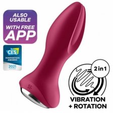 Анальный смарт-стимулятор с вибрацией и ротацией Satisfyer Rotator Plug 2+ фуксия