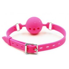 Дышащий кляп-шар из силикона Pink L