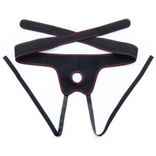 Изогнутый страпон-реалистик на черных трусиках Easy Strapon Set 21,5 см