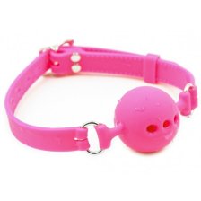 Дышащий кляп-шар из силикона Pink L