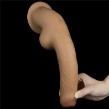 Фаллос с закрытой головкой и высоко посаженной мошонкой Lovetoy Silicone Cock 28 см