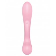 Двусторонний вибратор с клиторальным стимулятором Satisfyer Triple Oh Pink