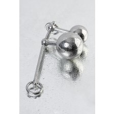 Стринги TOYFA Metal с двумя шарами, серебряные