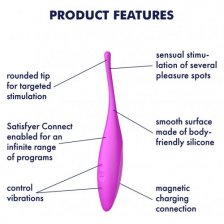 Точечный смарт-стимулятор с вибрацией Satisfyer Twirling Joy фиолетовый