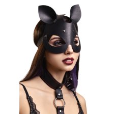 Маска Pecado BDSM с ушками кошки натуральная кожа,
