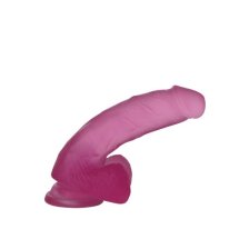 Розовый фаллос Jelly Studs Crystal Dildo Medium