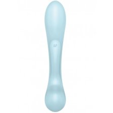 Двусторонний вибратор с клиторальным стимулятором Satisfyer Triple Oh Blue