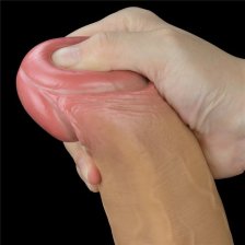 Реалистичный фаллос с высоко посаженной мошонкой Lovetoy Silicone Cock 30 см