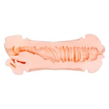 Телесный двусторонний мастурбатор Nancy - ротик и вагина