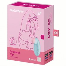 Перезаряжаемый смарт-стимулятор с вибрацией Satisfyer Tropical Tip Blue