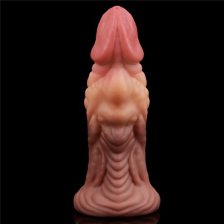 Широкий фаллос с ярко выраженным рельефом и большой головкой Lovetoy Silicone Cock 18 см