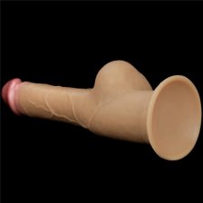 Реалистичный фаллос с высоко посаженной мошонкой Lovetoy Silicone Cock 25 см