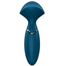 Перезаряжаемый мини-массажер с вибрацией Satisfyer Mini Wand-er синий