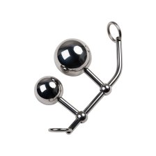 Стринги TOYFA Metal с двумя шарами, серебряные