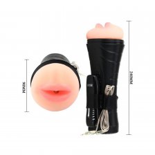 Мастурбатор-ротик в колбе с вибрацией Pink Butt