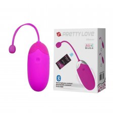 Вибромассажер-яичко, управление от смартфона или через Bluetooth, перезаряжаемое,12 функций
