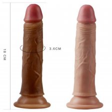 Фаллос на присоске 7" Dual-Layered Silicone Cock телесный