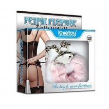 Фиолетовые металлические наручники с мехом Fetish Pleasure