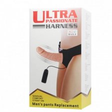 Фаллопротез на ремне с выносным пультом управления Ultra Harness