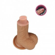 Фаллос на присоске с мошонкой 8.5'' Dual-layered Silicone Dildo