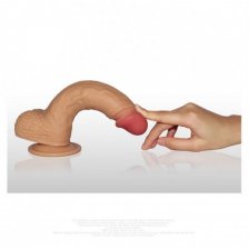 Фаллос на присоске с мошонкой 8.5'' Dual-layered Silicone Dildo