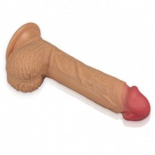 Фаллос на присоске с мошонкой 8.5'' Dual-layered Silicone Dildo