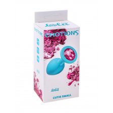 Анальная пробка Emotions Cutie Small Turquoise pink crystal