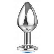 Анальная пробка Diamond Light blue Sparkle Large