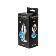 Анальная пробка Diamond Light blue Sparkle Large