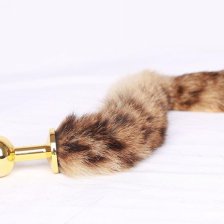 Анальная пробка с хвостиком Anal Plug Gold S
