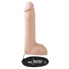 Вибратор с мошонкой Basix Rubber Works 8" Vibrating Dong