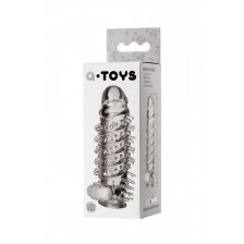 Насадка на пенис TOYFA A-Toys с вибропулей, TPR, прозрачная, 13,4 см