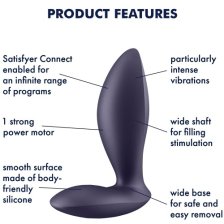 Анальная смарт-втулка с вибрацией и стимулятором промежности Satisfyer Power Plug