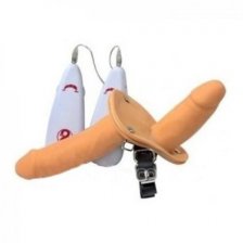Страпон двойной Strap-on Duo телесный