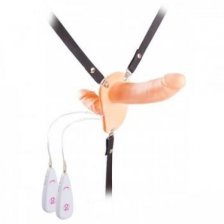Страпон двойной Strap-on Duo телесный