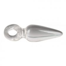 Анальная пробочка с кольцом на пальчик Finger Plug прозрачная
