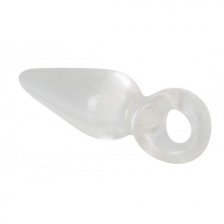 Анальная пробочка с кольцом на пальчик Finger Plug прозрачная