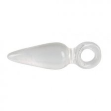 Анальная пробочка с кольцом на пальчик Finger Plug прозрачная