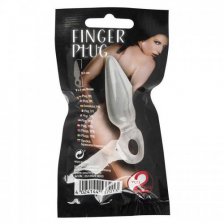 Анальная пробочка с кольцом на пальчик Finger Plug прозрачная