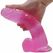 Фаллос на присоске Jelly Studs Crystal Dildo Large розовый