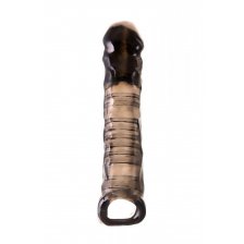 Насадка Toyfa XLover, для увеличения размера, TPE, черная прозрачная, 22.5 см