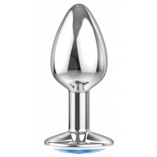 Анальная пробка Diamond Light blue Sparkle Small