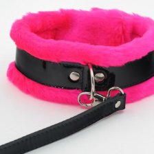 Ошейник с розовым мехом BDSM Light