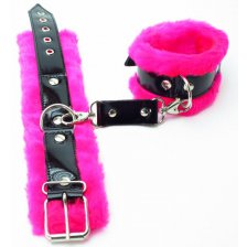 Розовые наручники с мехом BDSM Light 710001