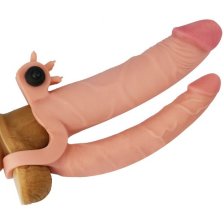 Удлиняющая вибронасадка для двойного проникновения Pleasure X Tender Vibrating Double Penis Sleeve + 3 см