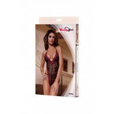 Боди Candy Girl Dallas кружевное, черно-малиновый, OS