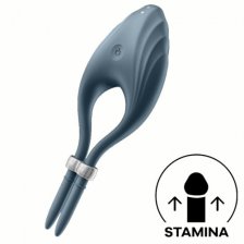 Эрекционное кольцо с вибрацией Satisfyer Duelist серый