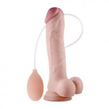 Фаллос с мошонкой Soft Ejaculation Cock 8 in с имитацией семяизвержения